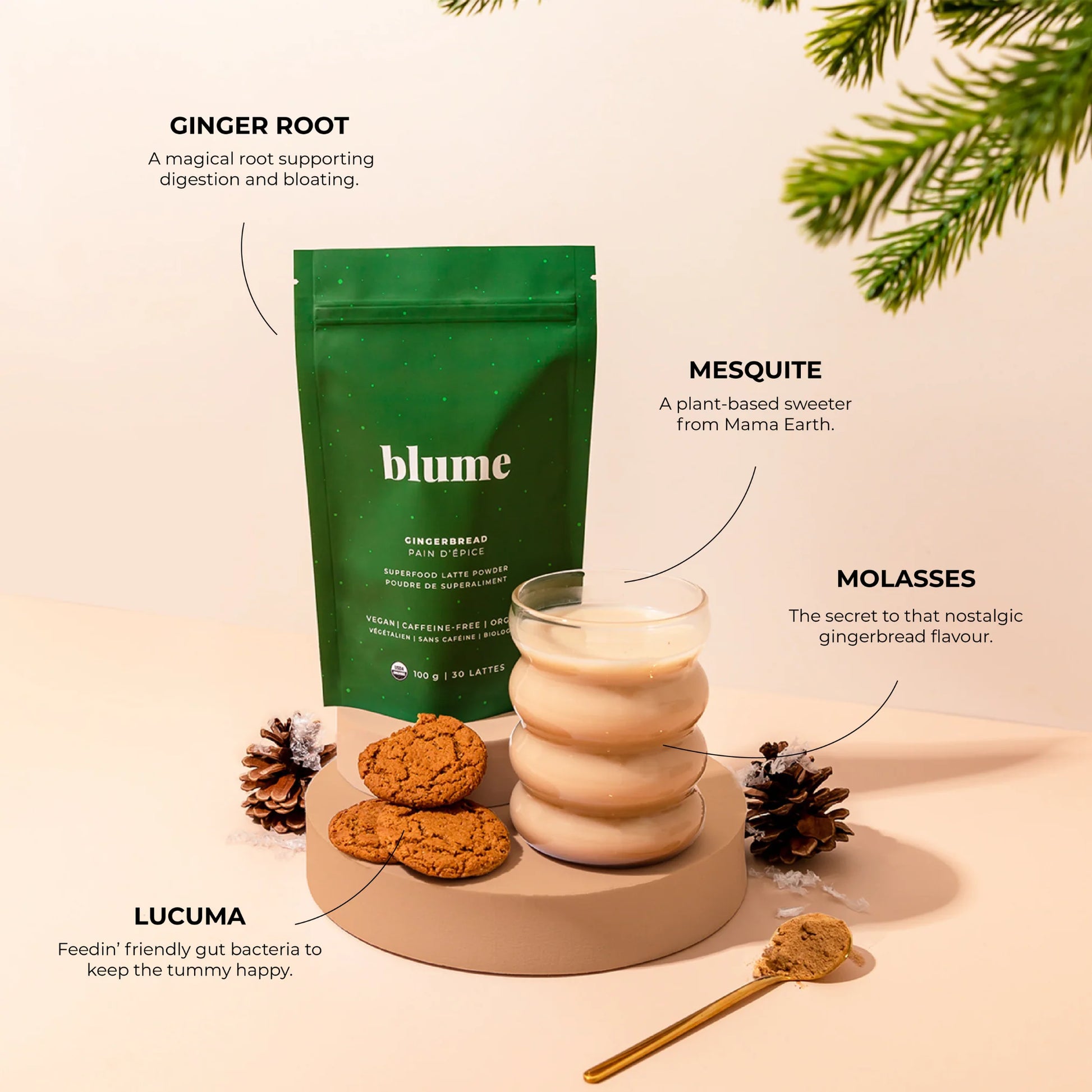 Blume Superfood Gingerbread Latte - 25 Servings