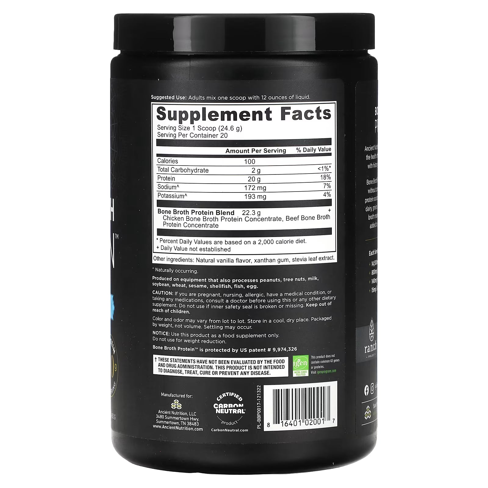 Ancient Nutrition Bone Broth Protein™ - Vanilla