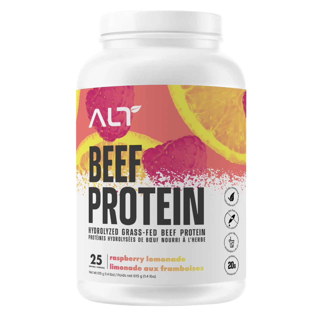 ALTLP Grass-Fed Beef Protein Isolate – Raspberry Lemonade – 25 Servings