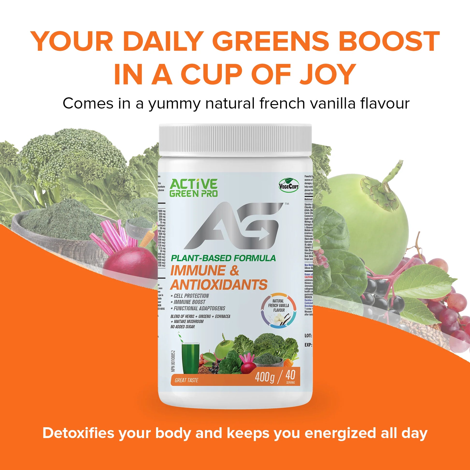Active Green Pro Immune & Antioxidants – French Vanilla 400 g