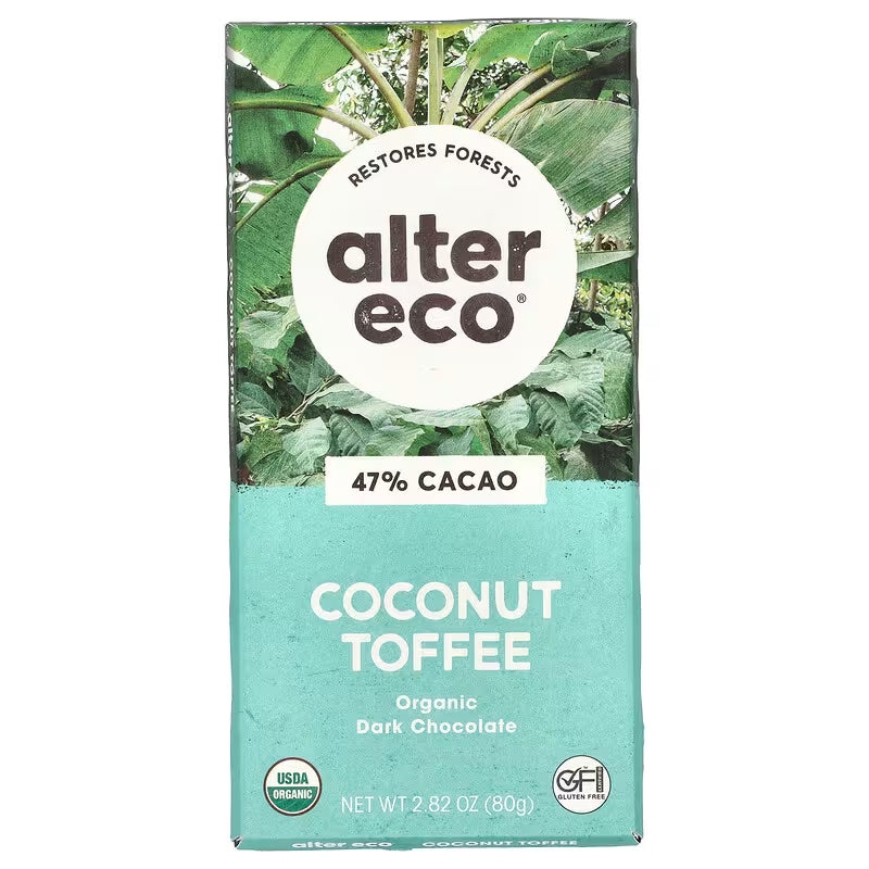 Alter Eco Dark Coconut Toffee Organic Dark Chocolate – 80 g