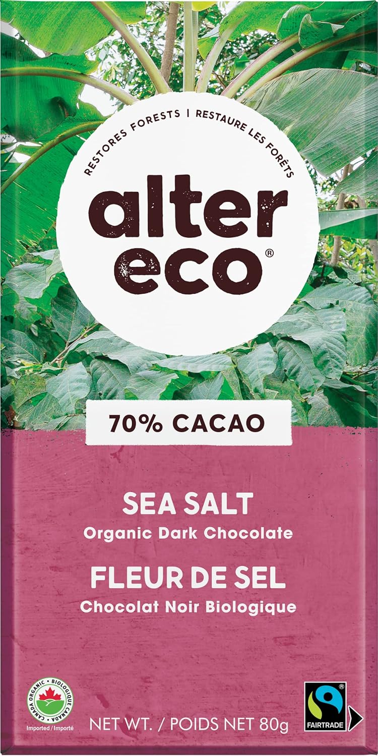 Alter Eco Deep Dark Sea Salt Organic Dark Chocolate – 80 g