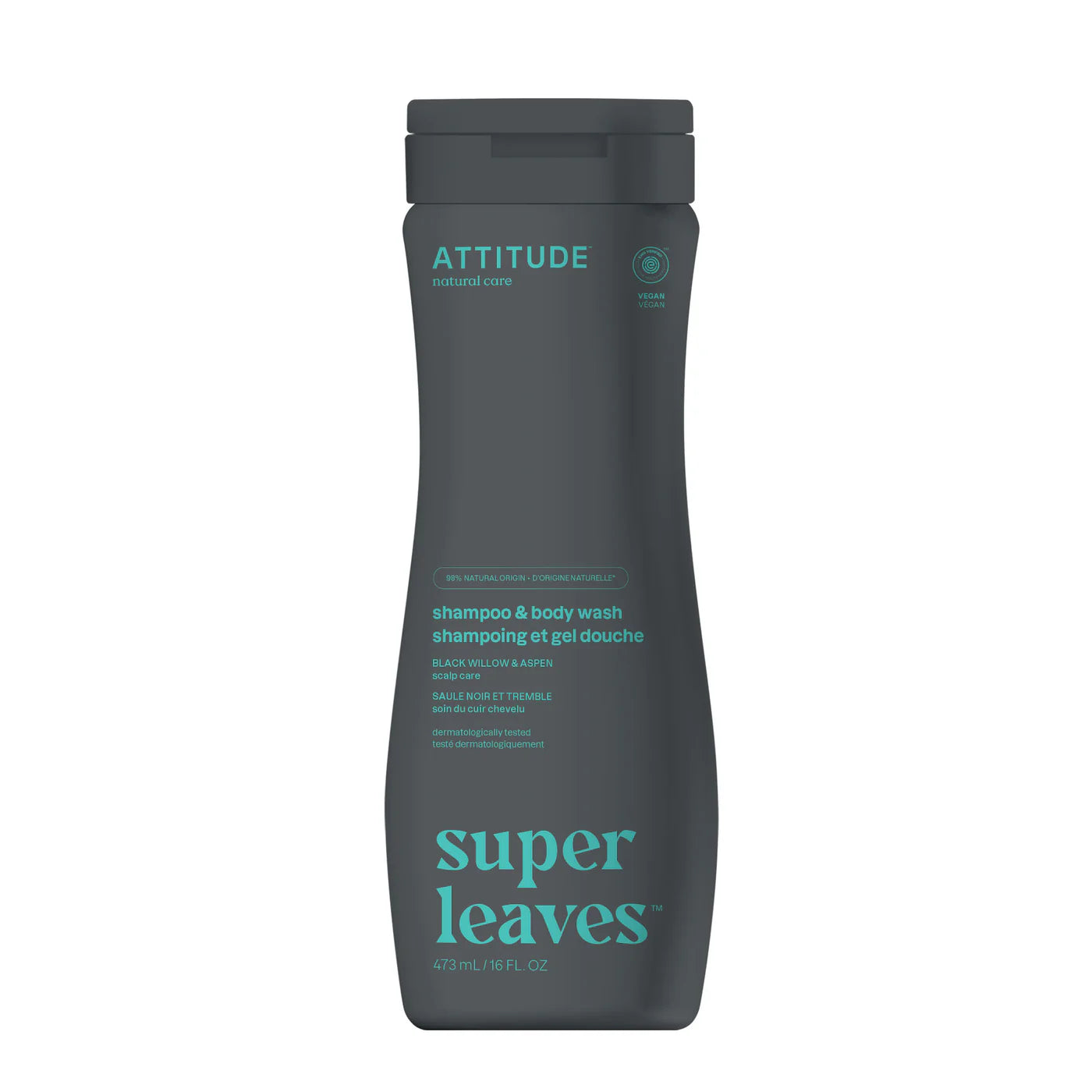Attitude 2-in-1 Nourishing Shampoo & Body Wash – Black Willow & Aspen - 473 mL