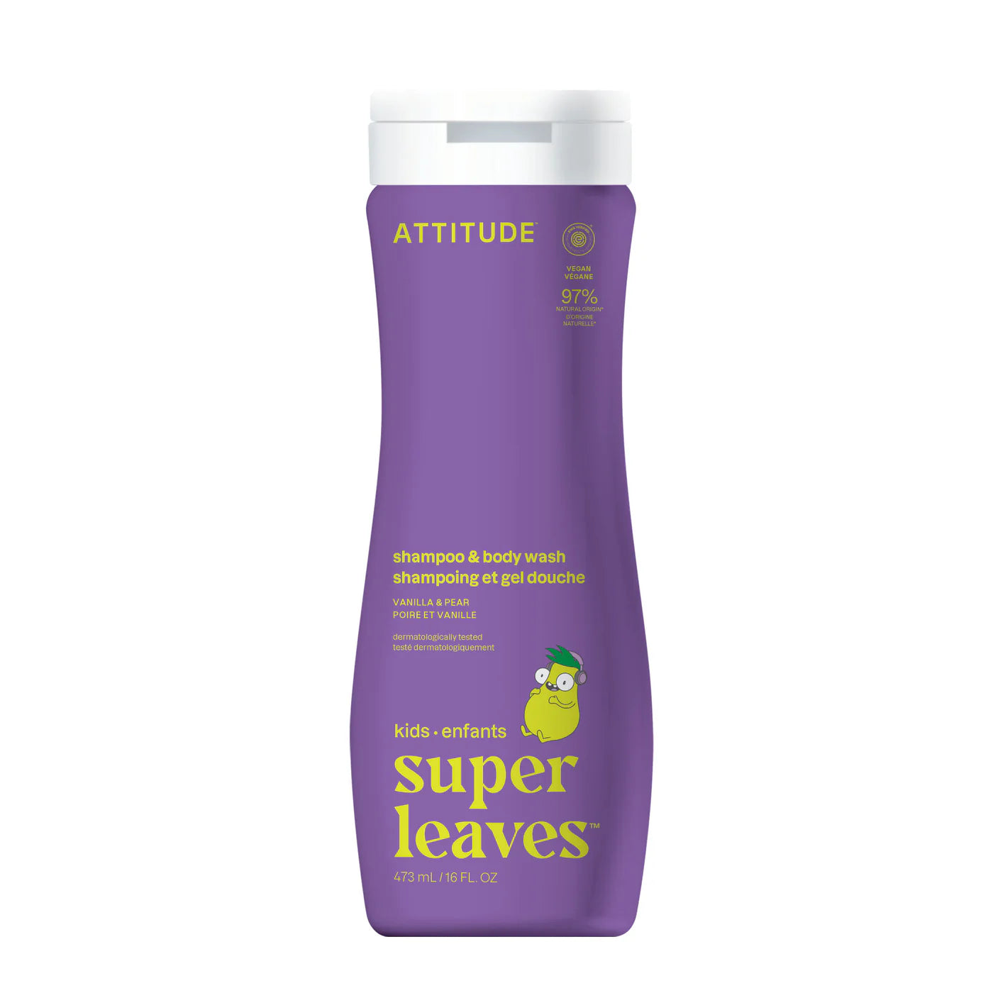 Attitude Kids 2-in-1 Shampoo & Body Wash – Vanilla & Pear - 473 mL