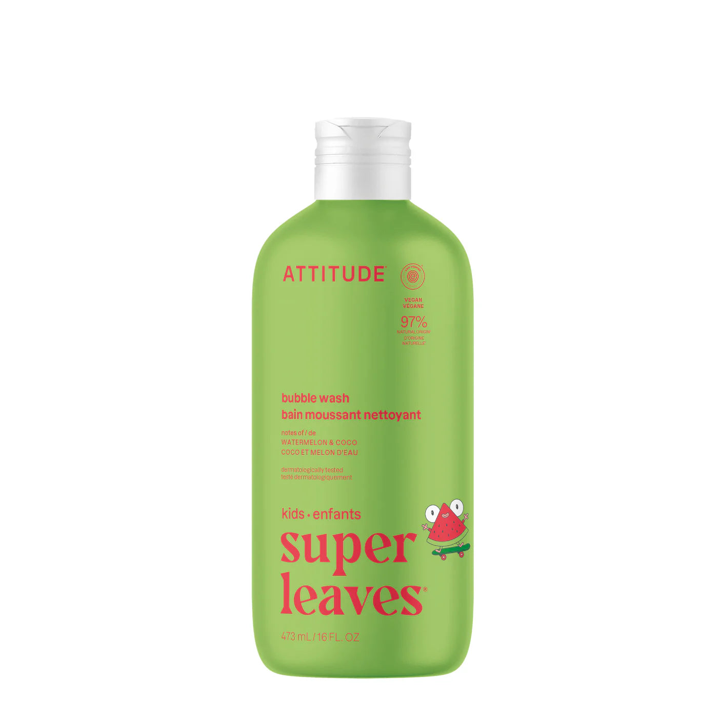 Attitude Kids Bubble Bath - Watermelon & Coco - 473 mL