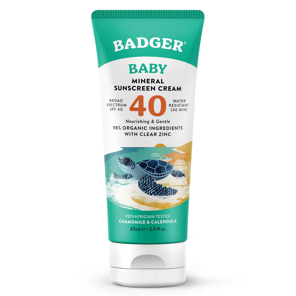Badger Baby Mineral Sunscreen Cream SPF 40 – 87 mL Tube