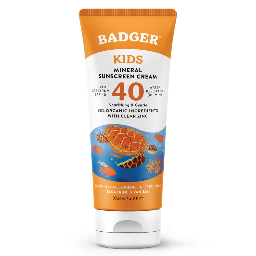 Badger Kids Sport Mineral Sunscreen Cream SPF 40 – 87 mL Tube