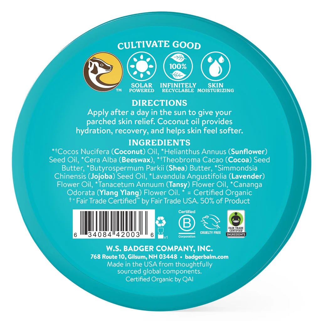 Badger Coconut After Sun Balm – 56 g Tin