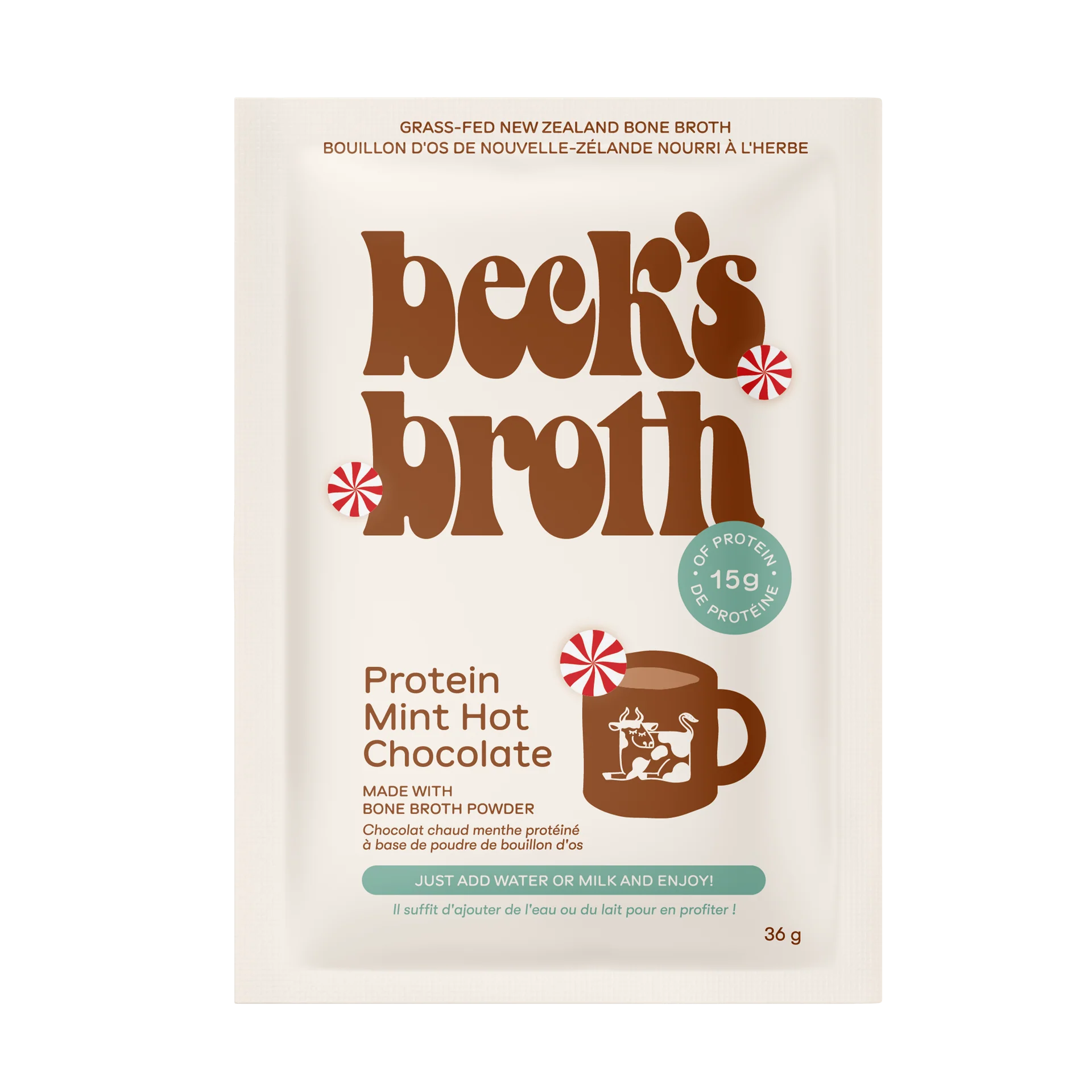 Beck’s Broth Protein Mint Hot Chocolate