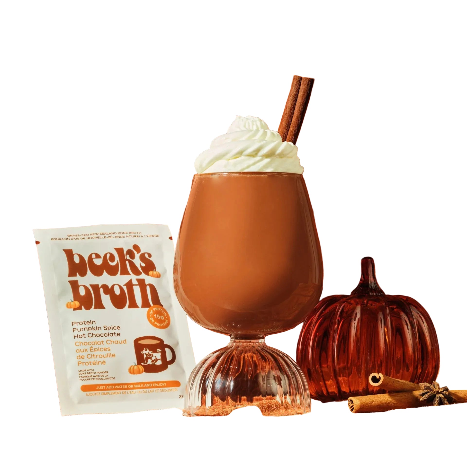 Beck’s Broth Protein Pumpkin Spice Hot Chocolate