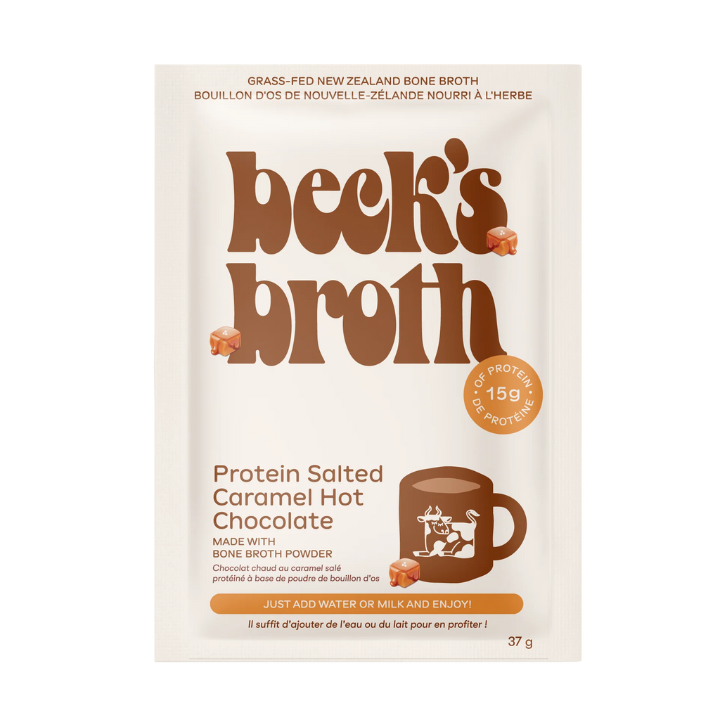 Beck’s Broth Protein Salted Caramel Hot Chocolate
