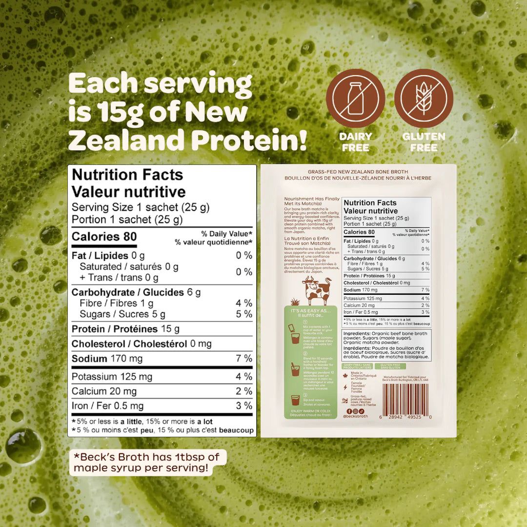 Beck’s Broth Protein Matcha Latte