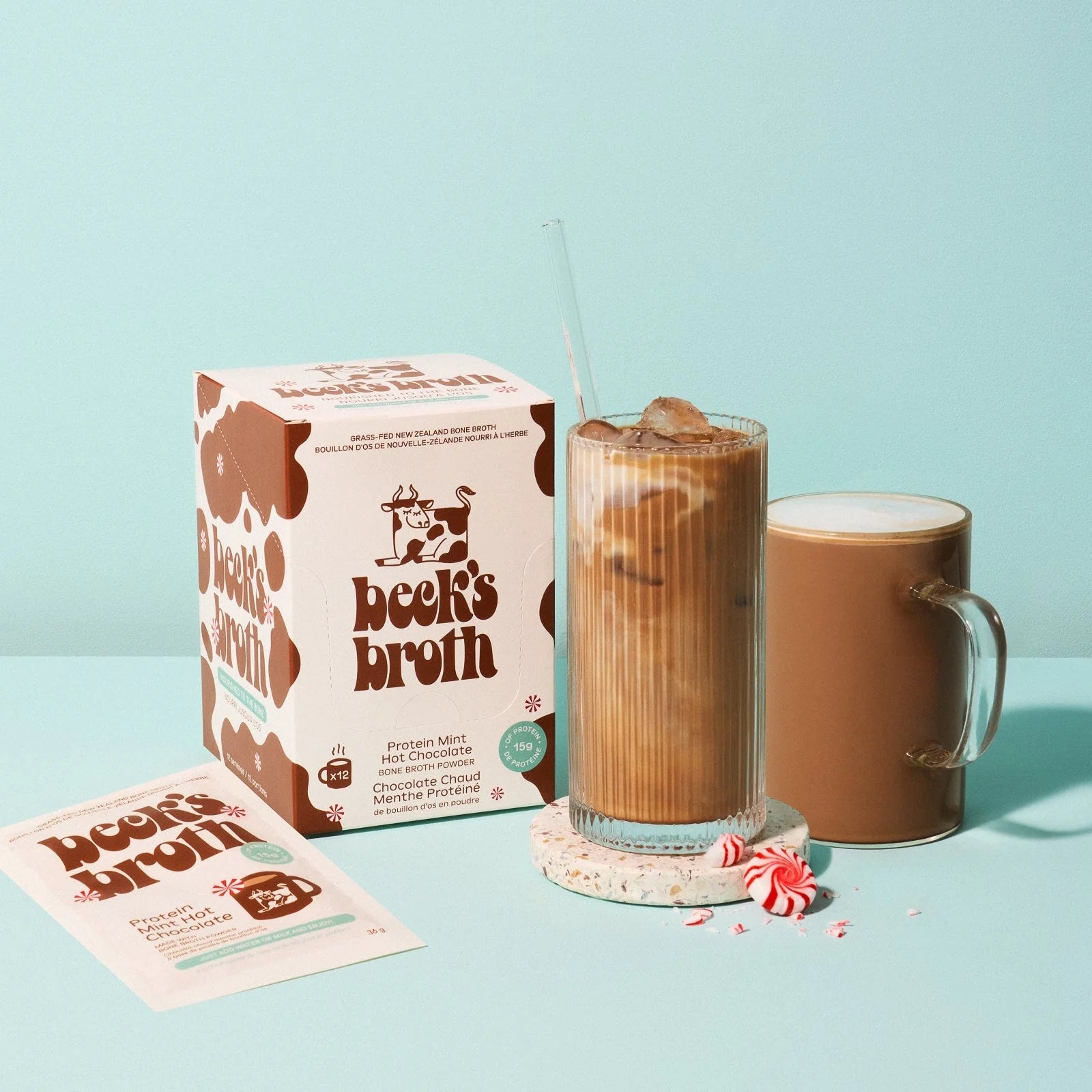 Beck’s Broth Protein Mint Hot Chocolate