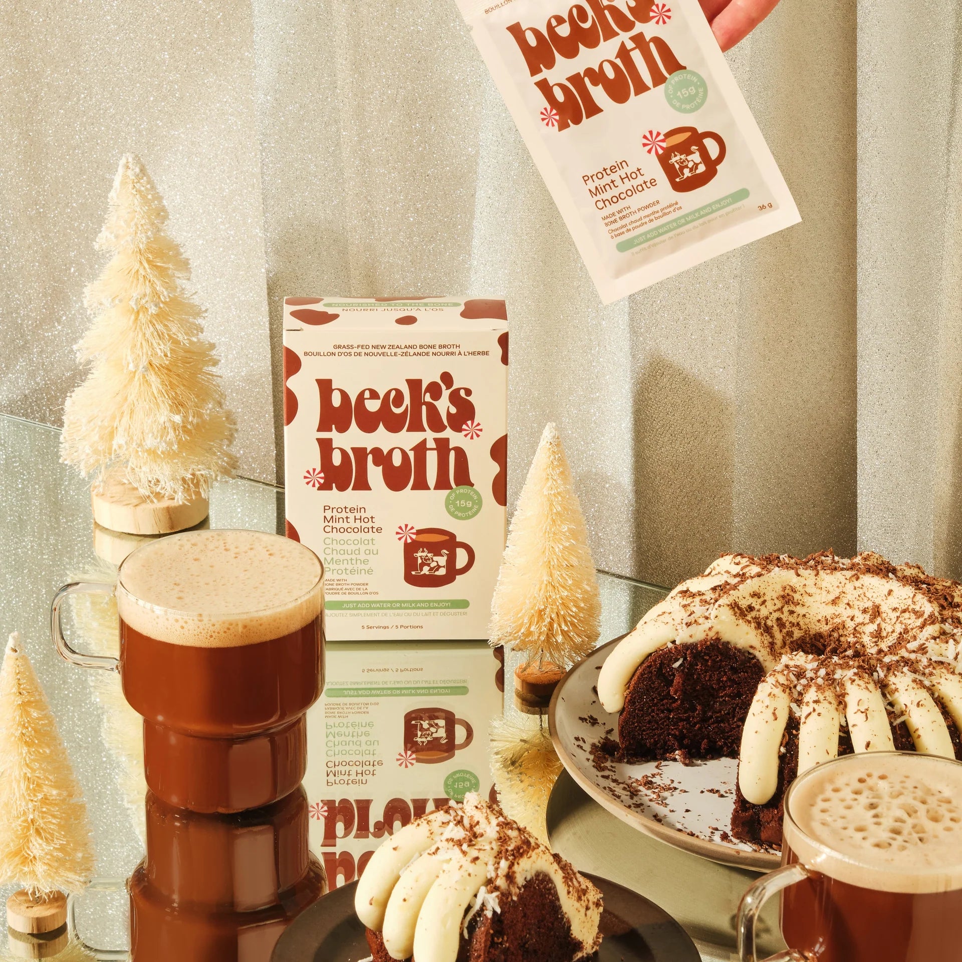 Beck’s Broth Protein Mint Hot Chocolate