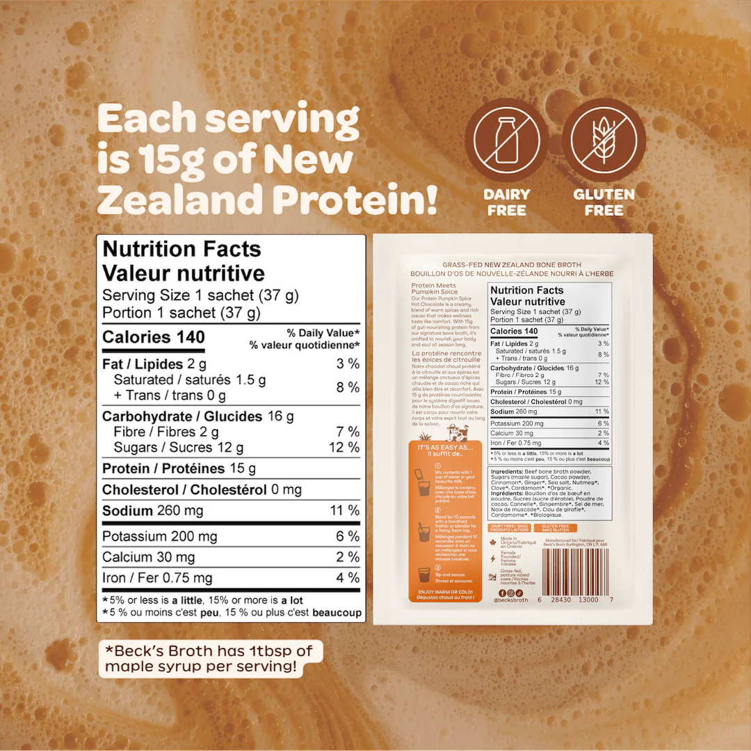 Beck’s Broth Protein Pumpkin Spice Hot Chocolate