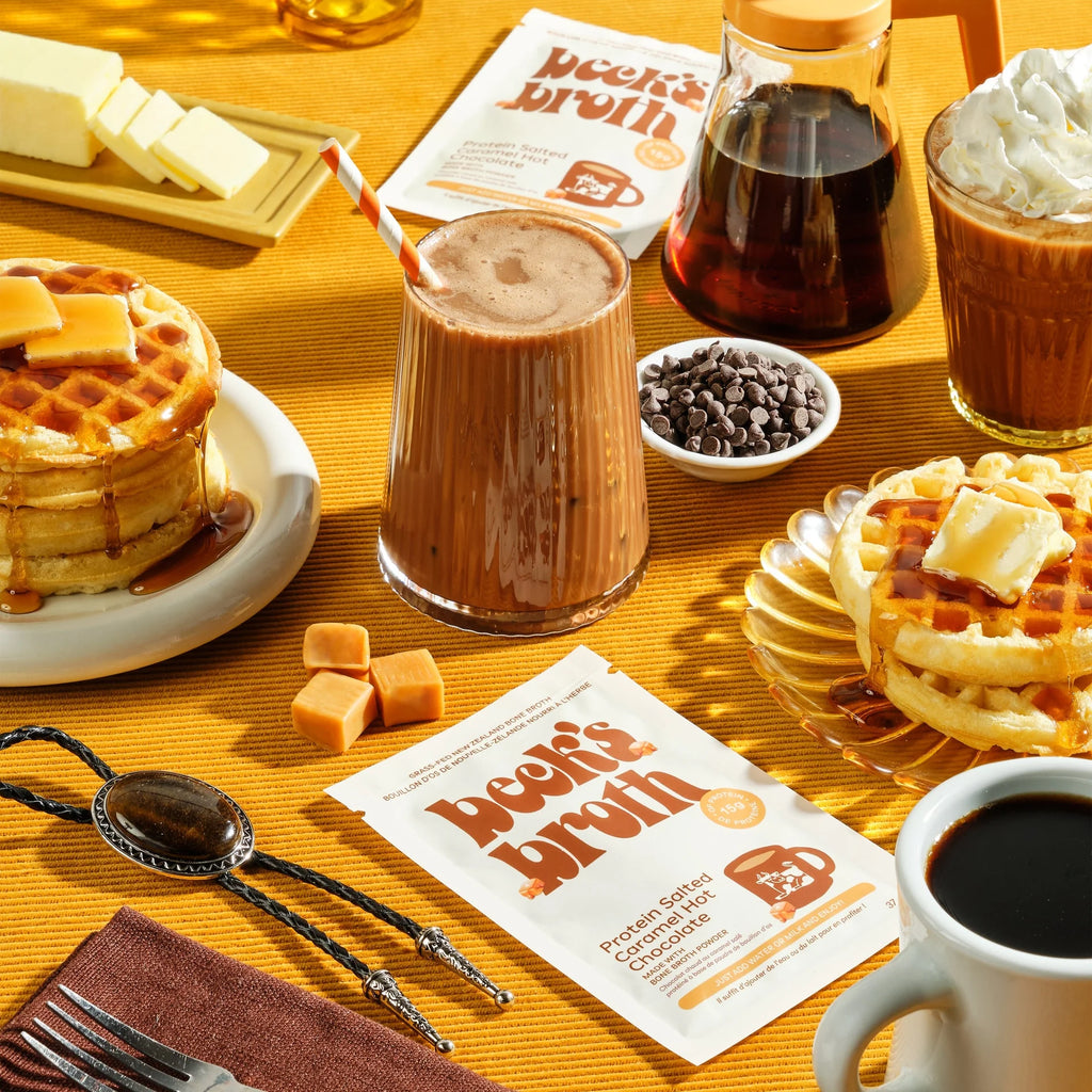 Beck’s Broth Protein Salted Caramel Hot Chocolate
