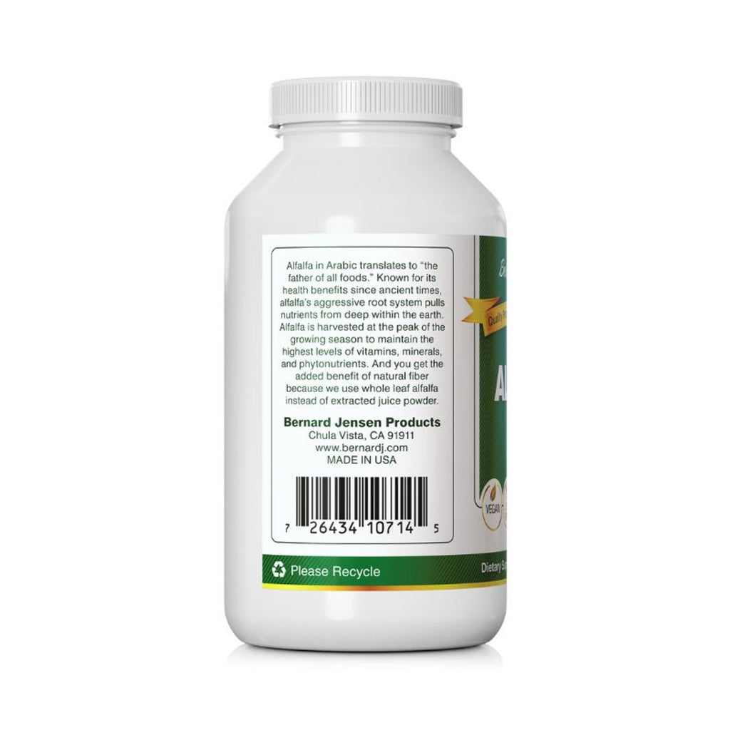 Bernard Jensen's Alfalfa Tablets - 625 mg - 500 Tablets
