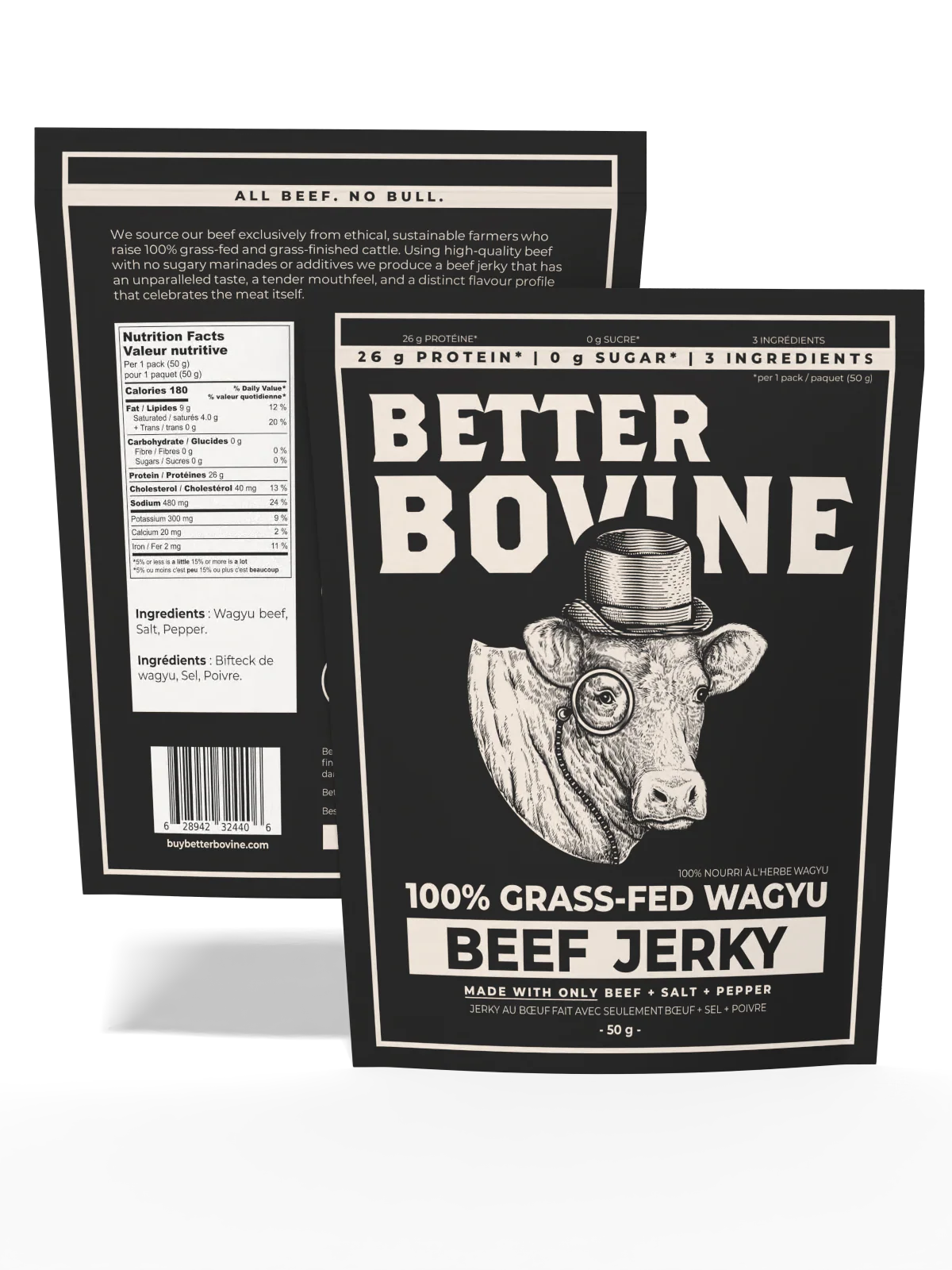 Better Bovine Wagyu Beef Jerky - Salt & Pepper