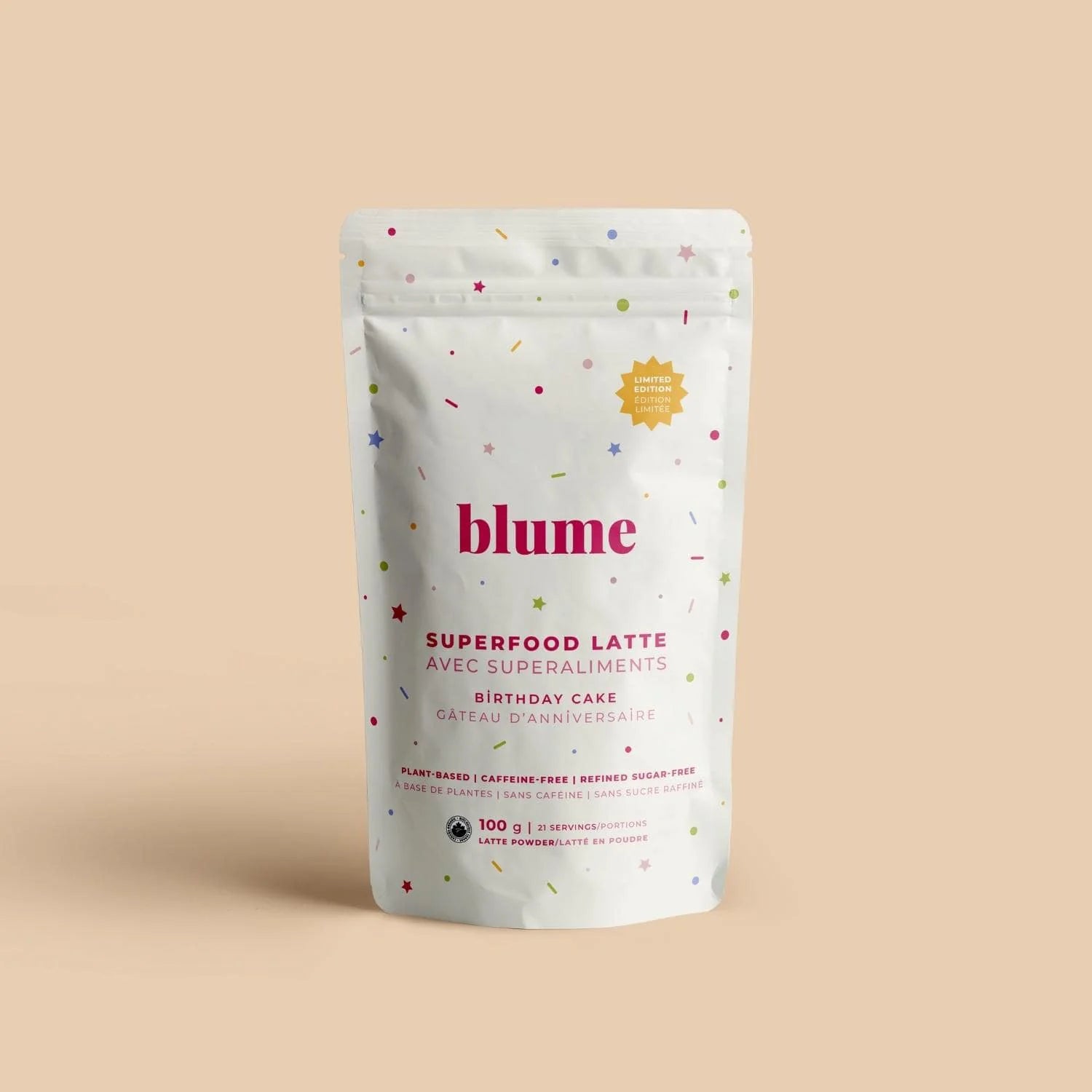 Blume  Superfood Latte Powder Birthday Cake Blend - 25 Servings