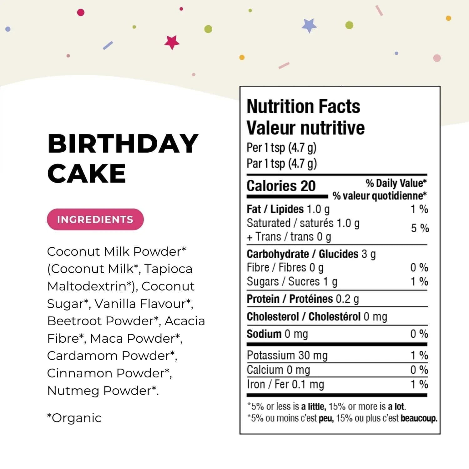 Blume  Superfood Latte Powder Birthday Cake Blend - 25 Servings