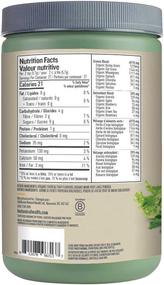 Botanica - Perfect Greens - Unflavoured - 216 g