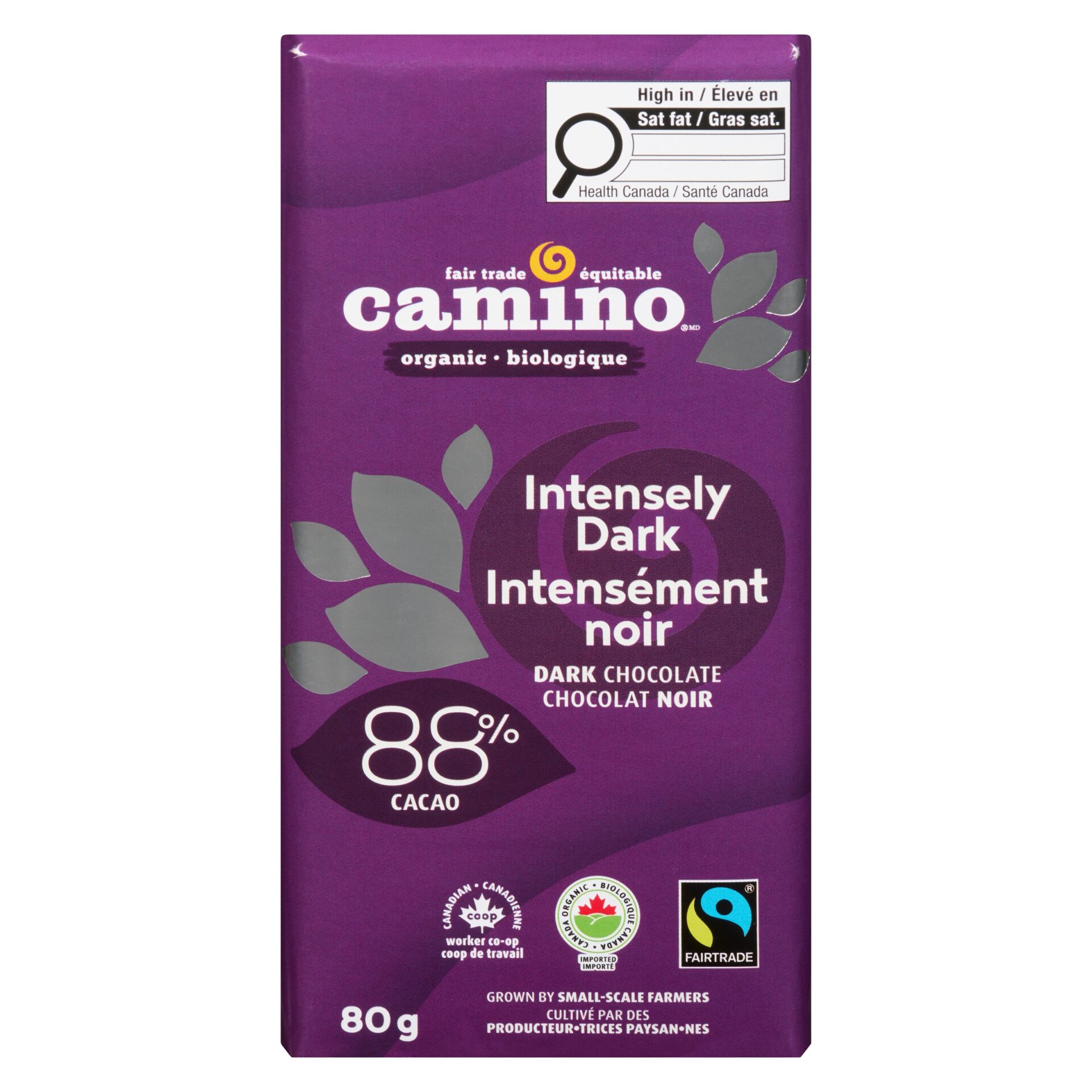 Camino Intensely Dark 88% Cacao Chocolate Bar – 80g