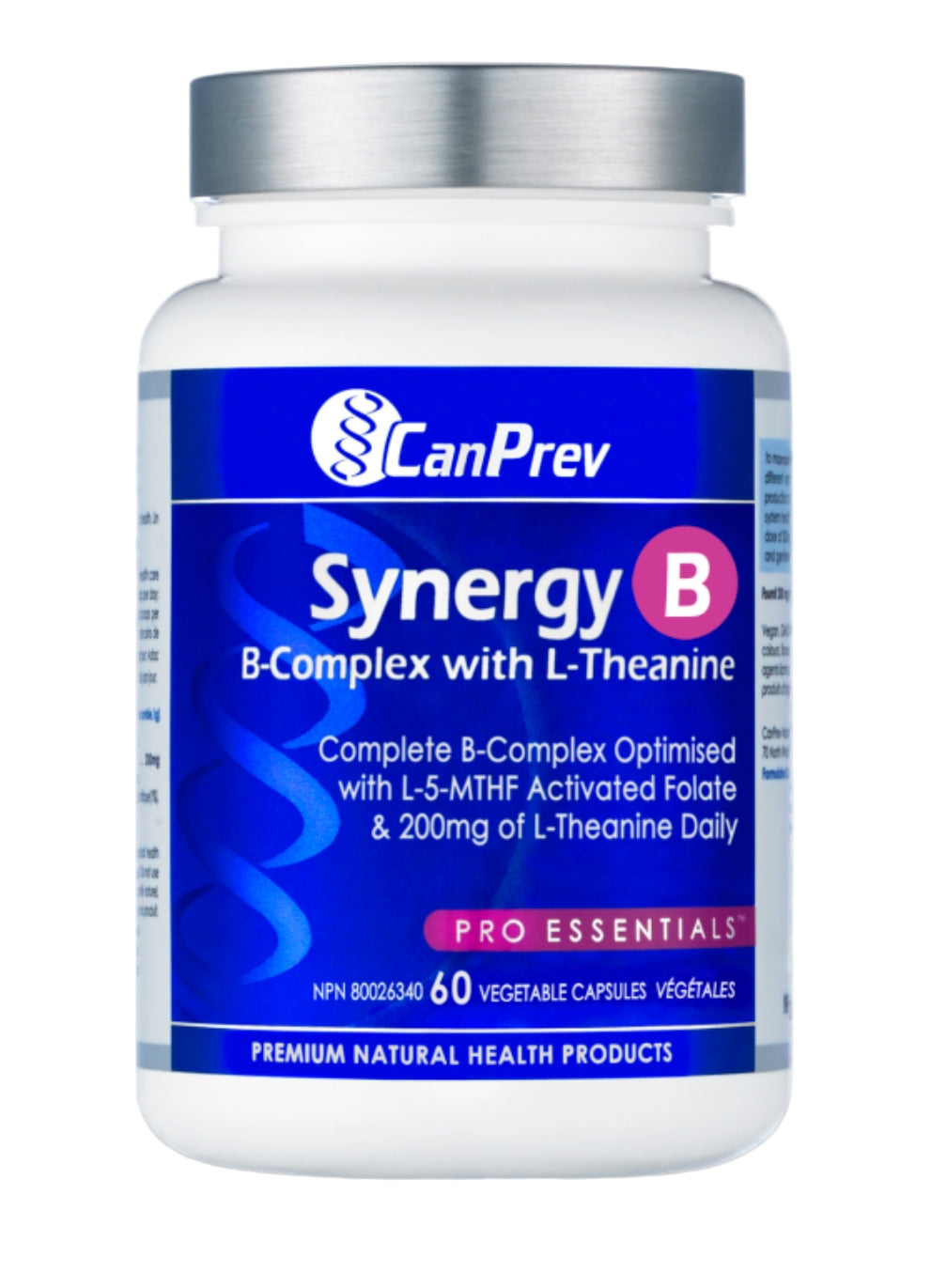CanPrev Synergy B Complex with L-Theanine - 60 Vegetable Caps
