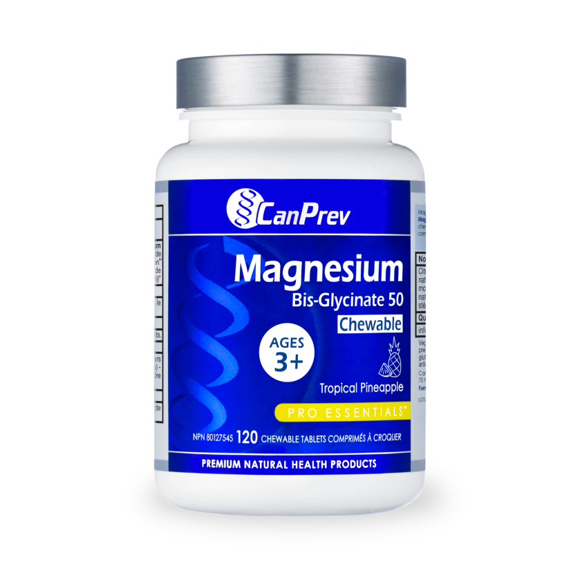 CanPrev Magnesium Bis - Glycinate 50 Chewable - Tropical Pineapple - 120 Tablets