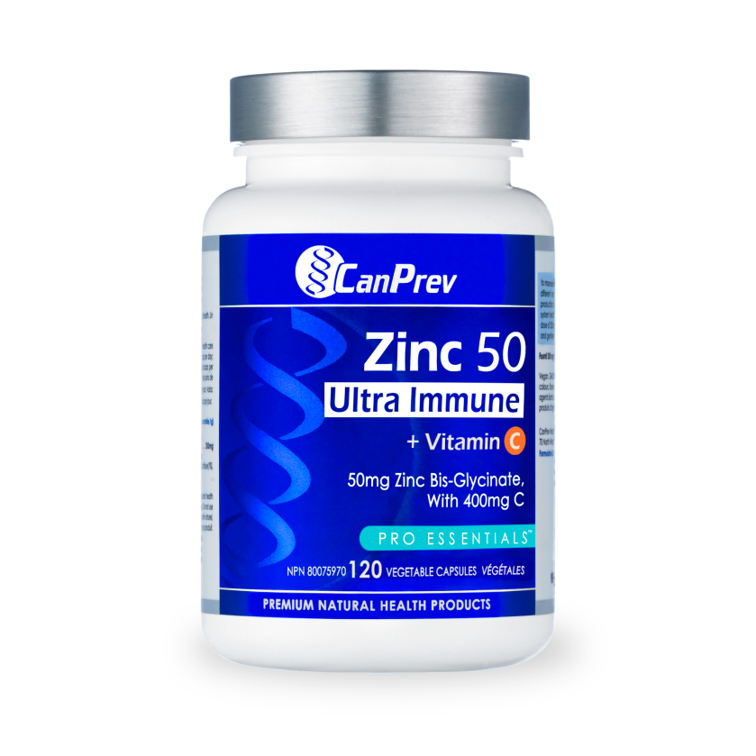 CanPrev Zinc 50 Ultra Immune + Vitamin C - 120 Vegetable Caps