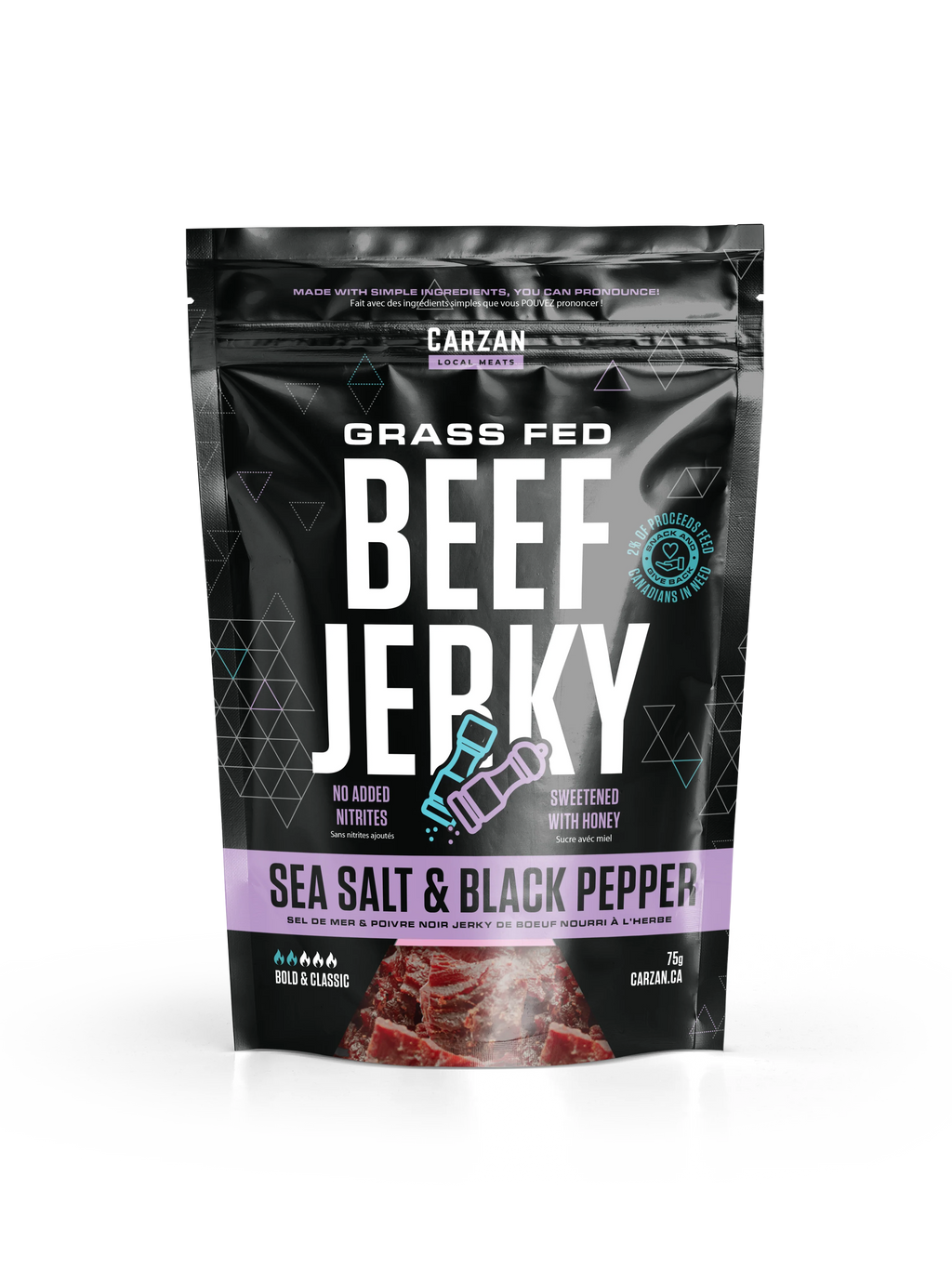 Carzan Sea Salt And Black Pepper Beef Jerky – 75 g