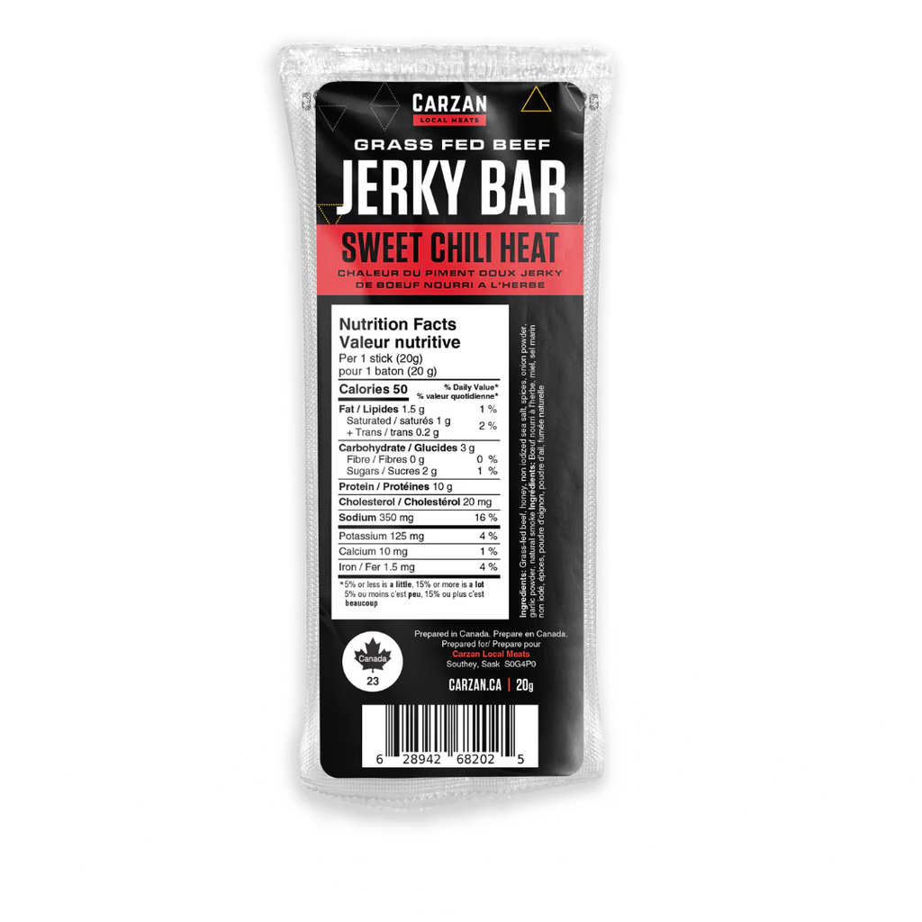 Carzan Sweet Chili Heat Jerky Bars – 20 g