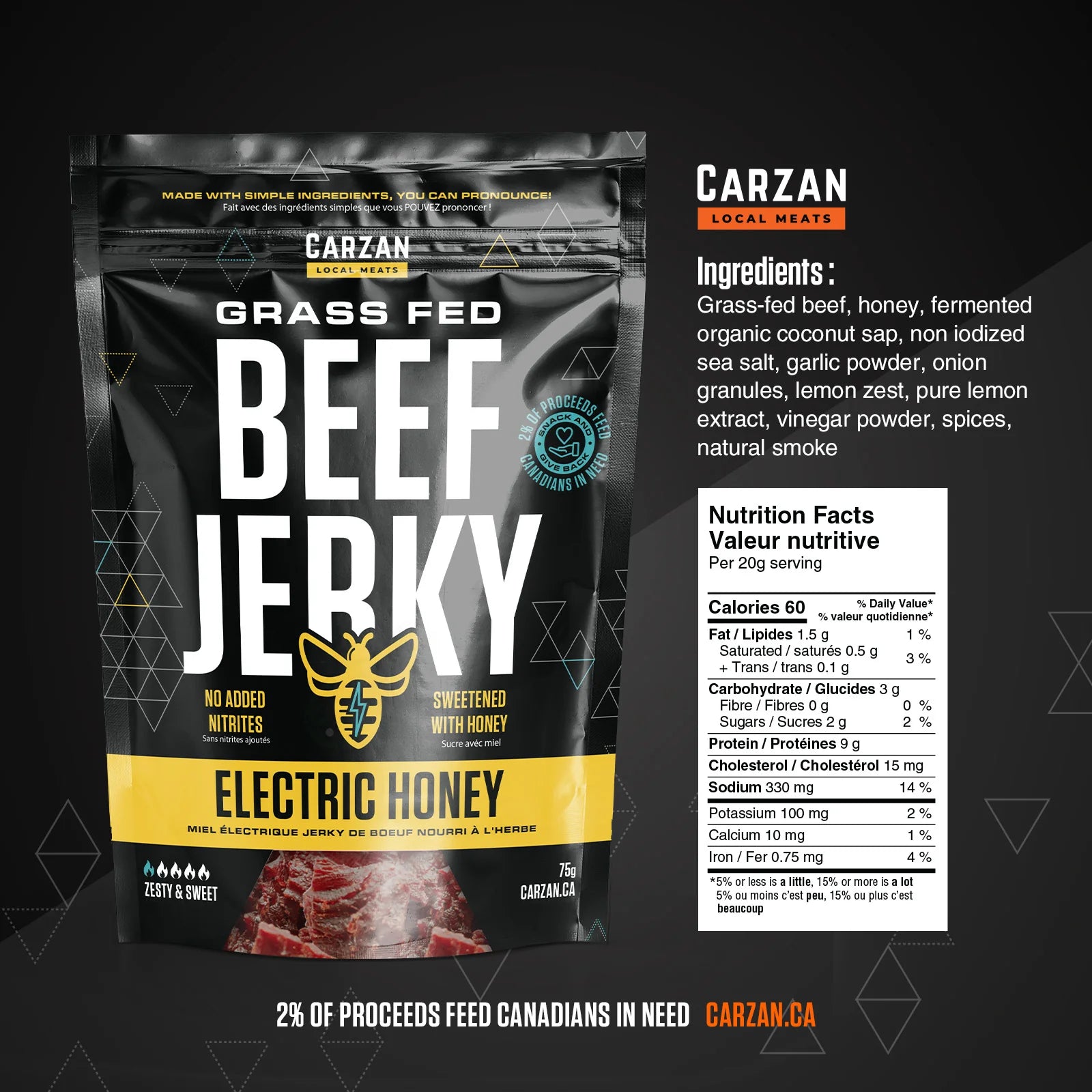 Carzan Electric Honey Beef Jerky – 70 g