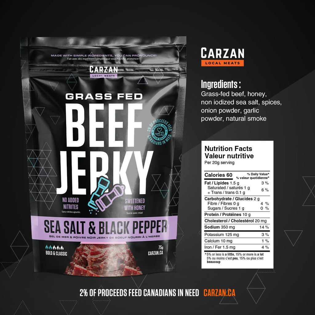 Carzan Sea Salt And Black Pepper Beef Jerky – 75 g