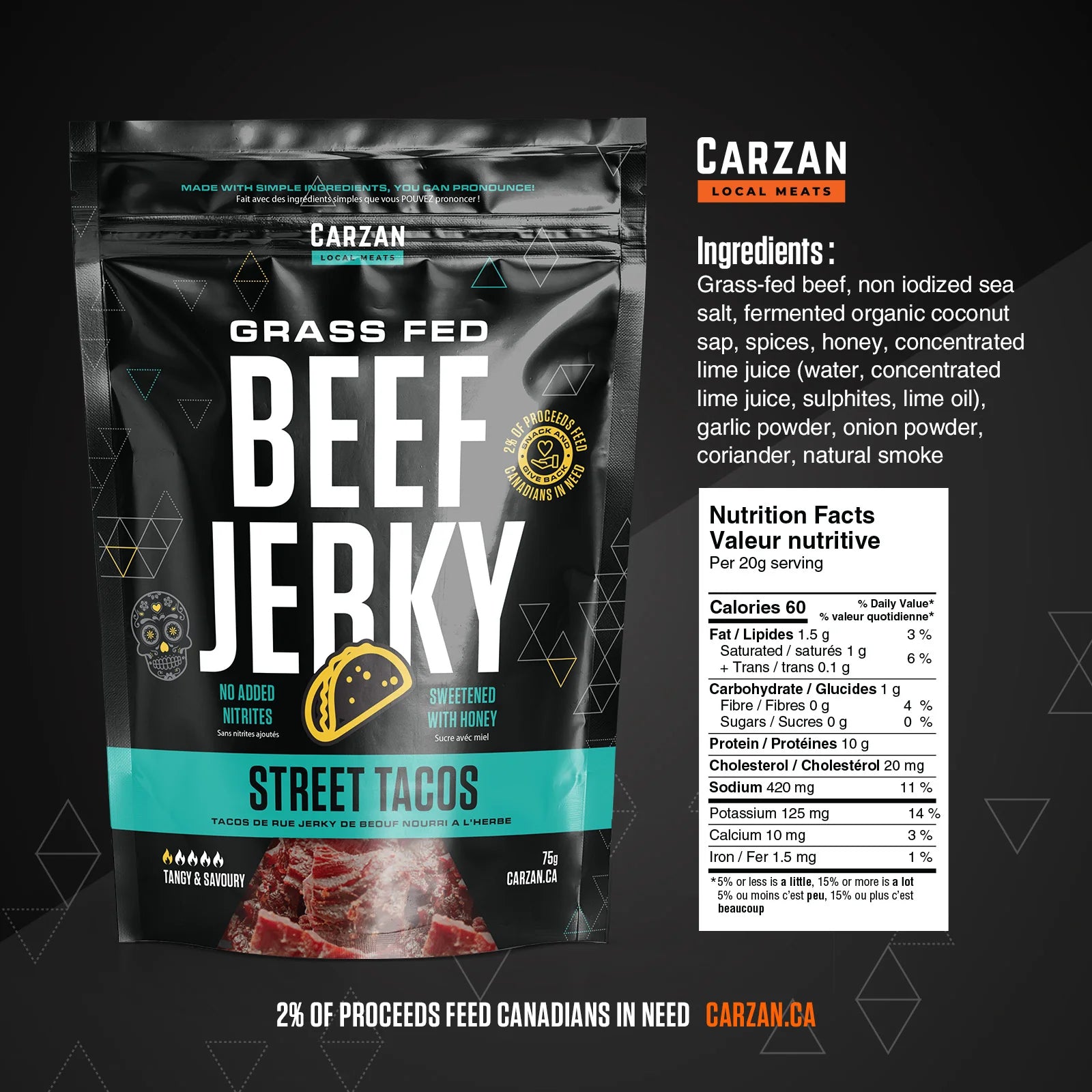 Carzan Street Taco Beef Jerky – 75 g