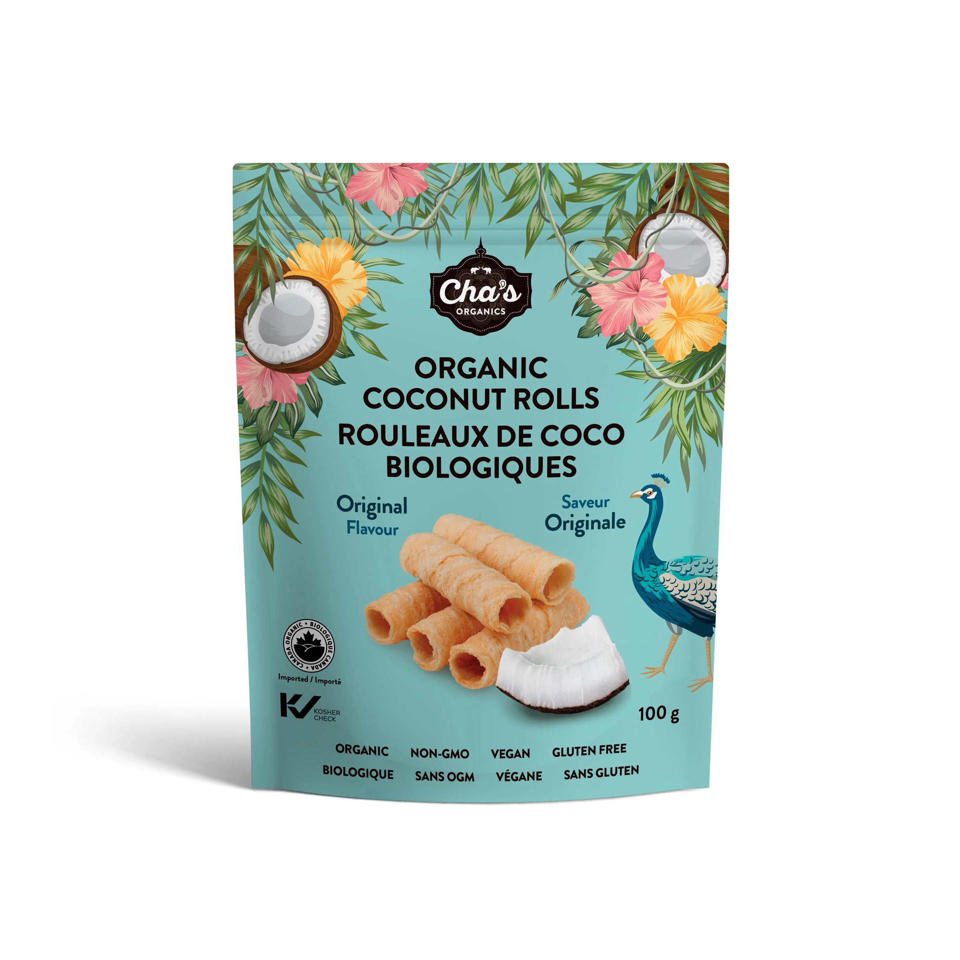 Cha’s Organics Original Coconut Rolls – 100 g