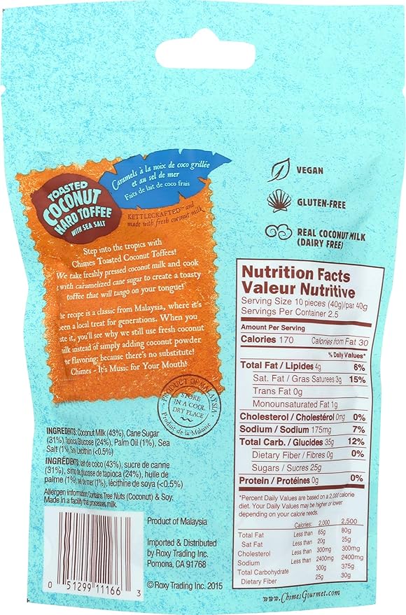 Chimes Toasted Coconut Hard Toffee With Sea Salt – 100 g