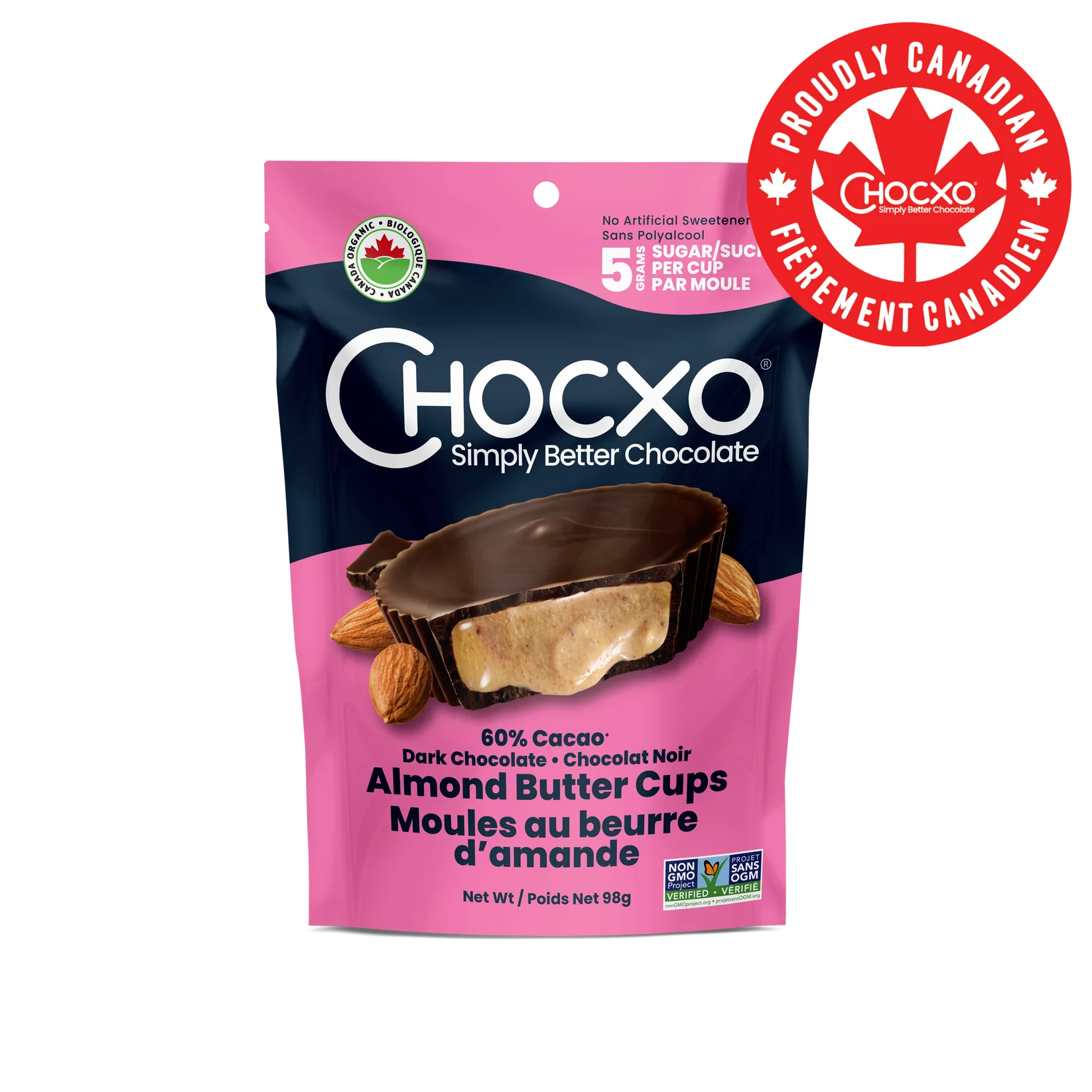 ChocXO Dark Chocolate Almond Butter Cups – 98 g