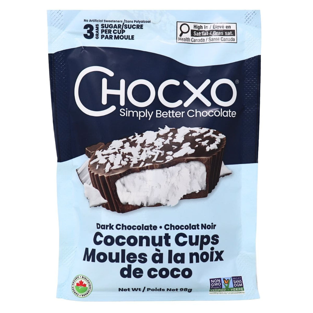 ChocXO Organic Dark Chocolate Coconut Cups – 98 g
