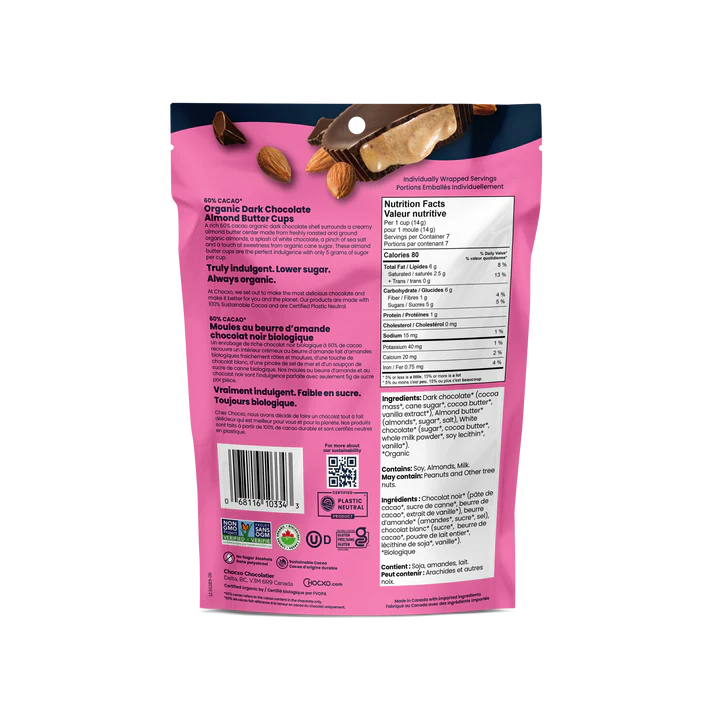 ChocXO Dark Chocolate Almond Butter Cups – 98 g