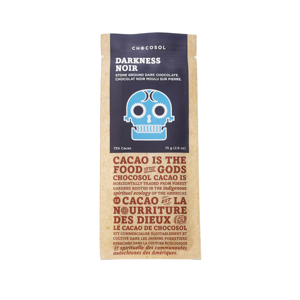 ChocoSol Darkness 75% Dark Chocolate Bar – 75g