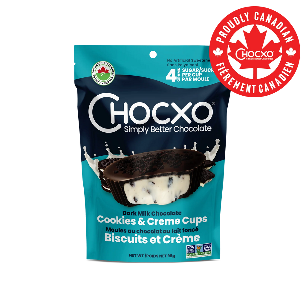Chocxo Dark Milk Chocolate Cookies & Creme Cups – 98 g