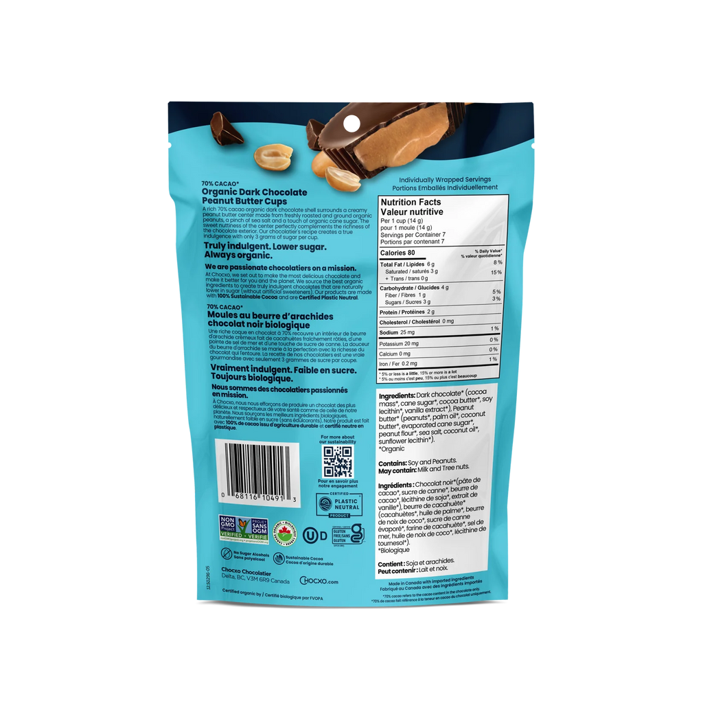 Chocxo Dark Chocolate Peanut Butter Cups – 98 g