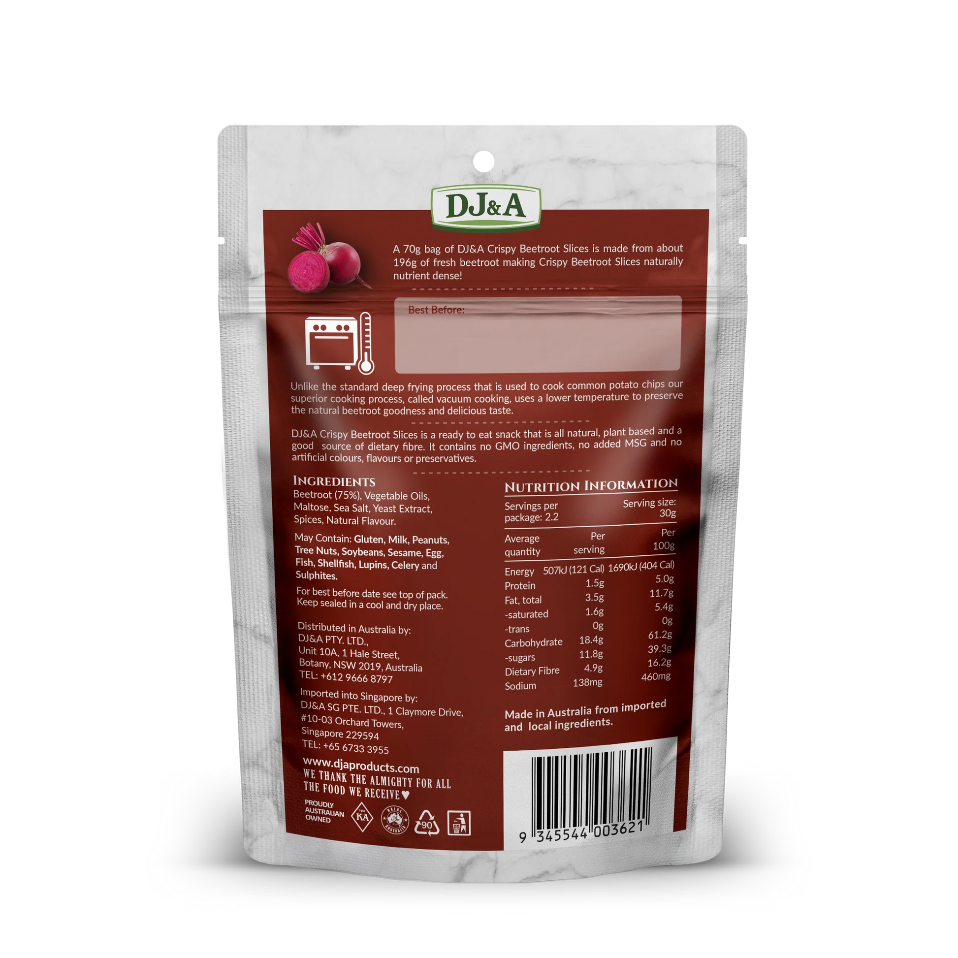 DJ&A Crispy Beetroot Slices – 70g
