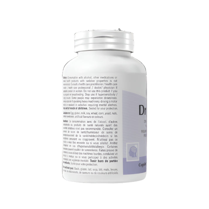 Supplement bottle with label on a white background