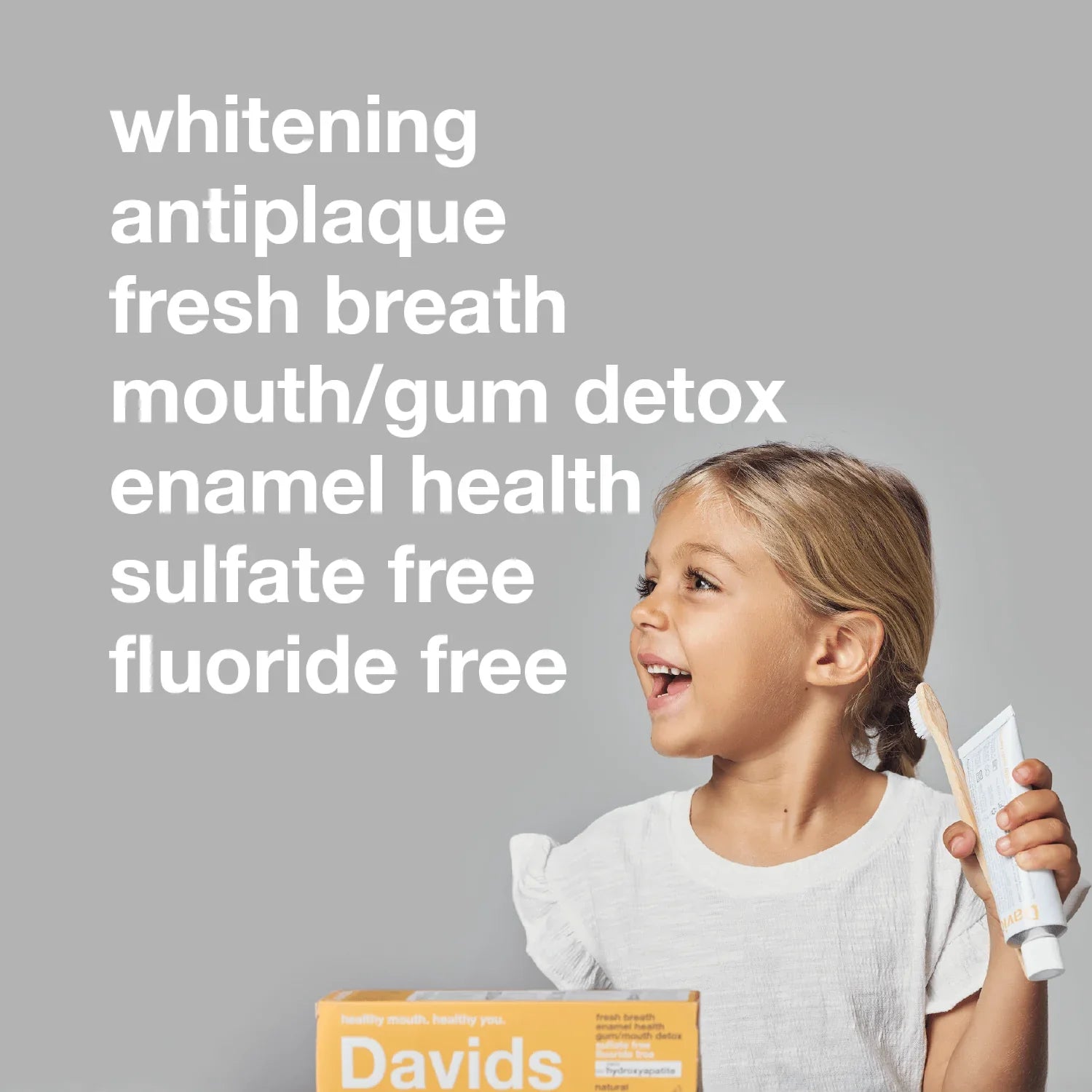 Davids Kids/Adults Premium Toothpaste With Hydroxyapatite Orange Vanilla – 113 g