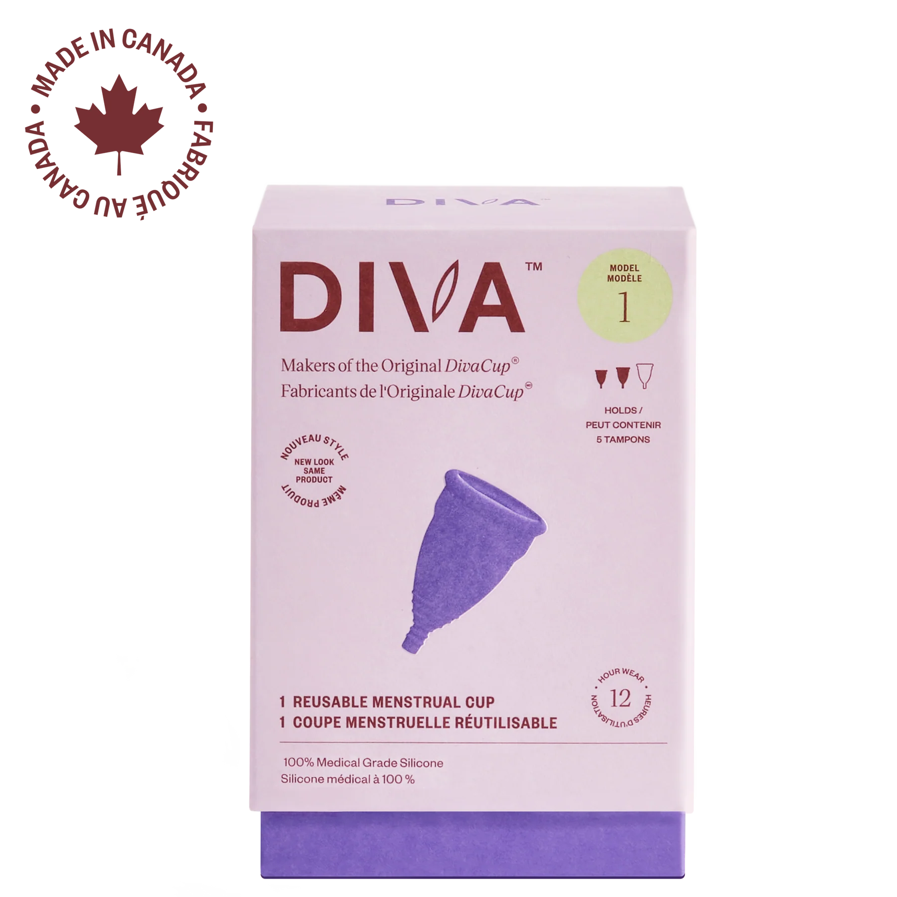 DivaCup Model 1 Menstrual Cup – 26 mL
