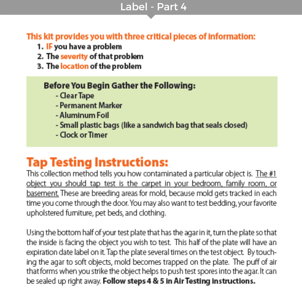 EC3 Mold Screening Test Kit – 6 Test Plates