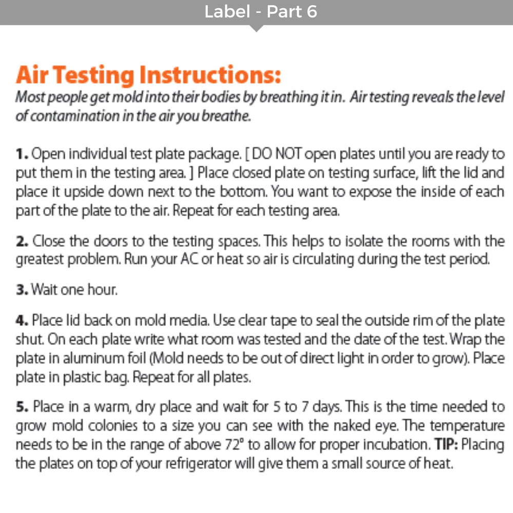 EC3 Mold Screening Test Kit – 6 Test Plates