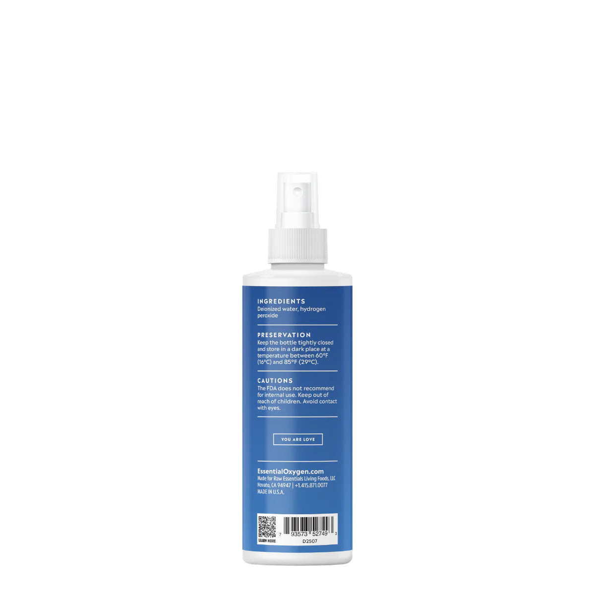 Essential Oxygen Food Grade Hydrogen Peroxide Spray 3% – 237 mL