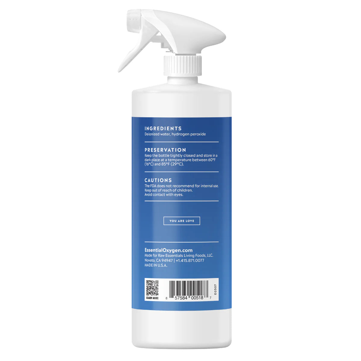 Essential Oxygen Food Grade Hydrogen Peroxide Spray 3% – 946 mL